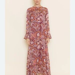 Geometric Print Long Sleeve Dress